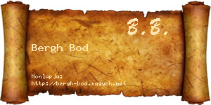 Bergh Bod névjegykártya